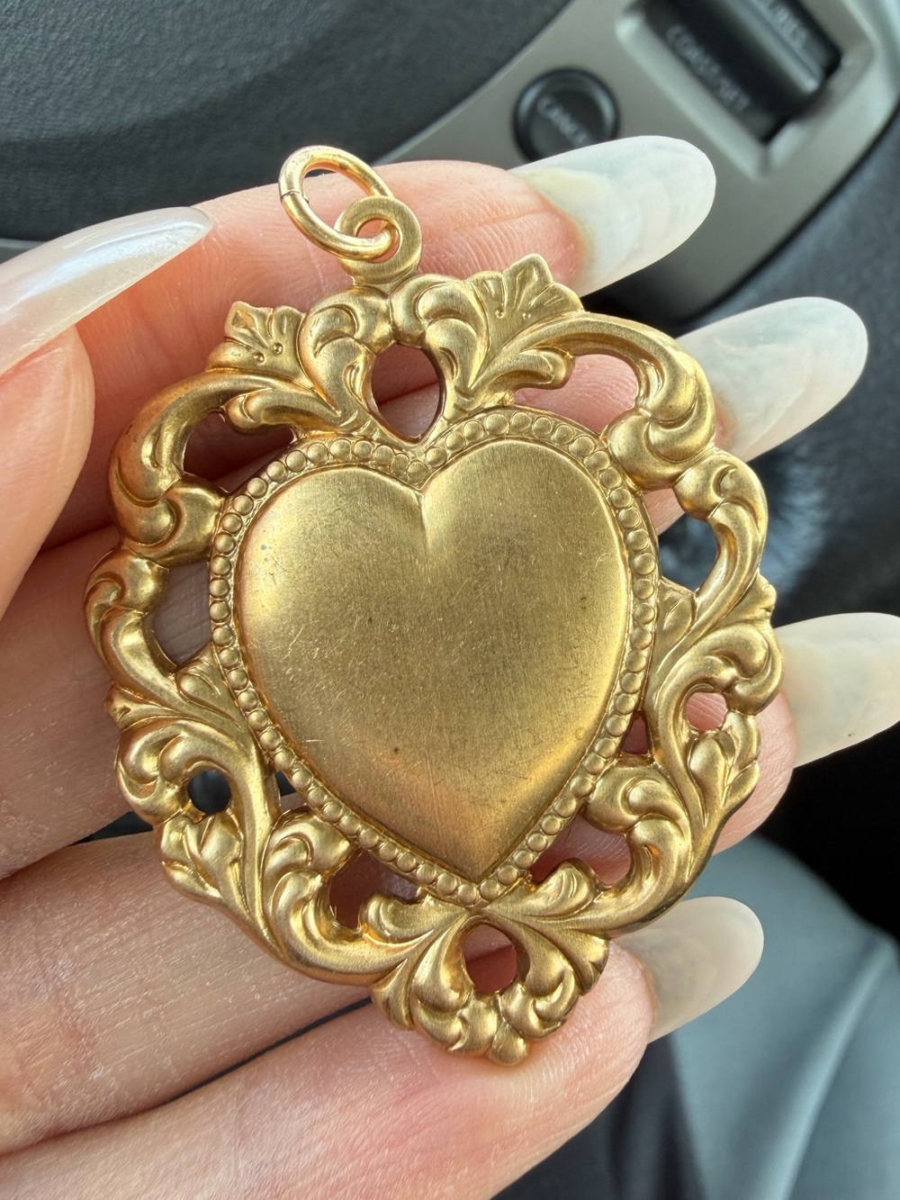 Vintage Style Brass Heart Pendant